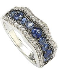 Suzy Levian - 18k & Silver 3.00 Ct. Tw. Blue Sapphire Ring - Lyst