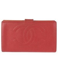 CHANEL - Red Caviar Leather Long Wallet (authentic Pre-loved) - Lyst