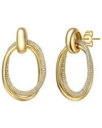 Rachel Glauber - 14k Plated Cz Dangle Earrings - Lyst