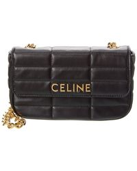 Celine - Monochrome Quilted Leather Shoulder Bag - Lyst