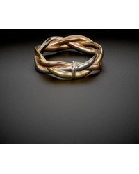 Italian Gold - 14k Tri-tone Braided Ring - Lyst