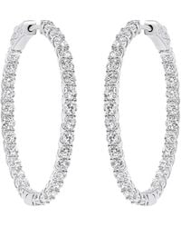 Diana M. Jewels - Fine Jewelry 14k 3.00 Ct. Tw. Diamond Hoops - Lyst