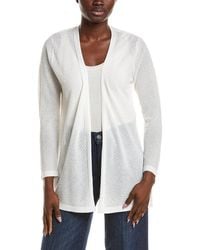 Anne Klein - Semi Sheer Texture Stitch Cardigan - Lyst