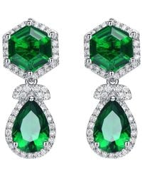 Genevive Jewelry - Silver Cz Earrings - Lyst