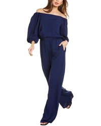 Theory - Off-shoulder Silk Jumpsuit - Lyst