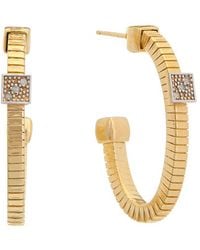Meshmerise - 18k Gold Over Silver 0.06 Ct. Tw. Diamond Earrings - Lyst
