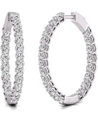 Diana M. Jewels - Diana M. Fine Jewelry 14k 10.00 Ct. Tw. Lab Grown Diamond Hoops - Lyst