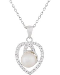 Splendid - 7Mm Pearl Cz Pendant - Lyst