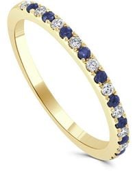 Sabrina Designs - 14k 0.25 Ct. Tw. Diamond & Sapphire Half-eternity Ring - Lyst