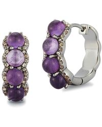 Banji Jewelry - Silver 3.22 Ct. Tw. Diamond & Amethyst Earrings - Lyst