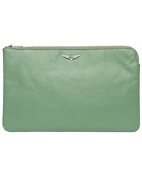 Zadig & Voltaire - Uma Wings Grained Leather Pouch - Lyst
