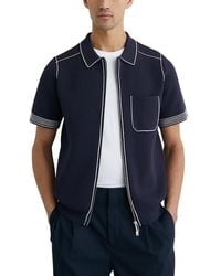 Reiss - Blake Zip Through Pipe Sweater - Lyst