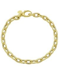 Italian Gold - 14K Charm Lock Rolo Bracelet - Lyst