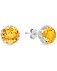 MaxColor - 14k 2.90 Ct. Tw. Citrine Halo Studs - Lyst