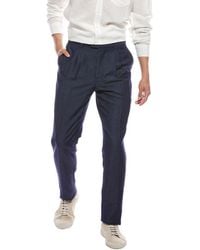 Brunello Cucinelli - Leisure Fit Pleated Linen & Wool- Blend Pant - Lyst