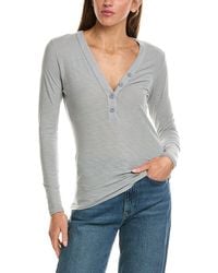 James Perse - Jersey Henley Top - Lyst