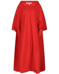 Valentino - Button-Front Cape Dress - Lyst