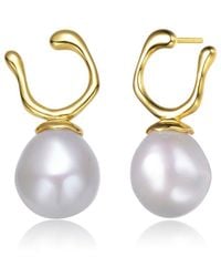 Rachel Glauber - 14k Over Silver Pearl Earrings - Lyst