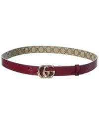 Gucci - Gg Marmont Reversible Gg Supreme Canvas & Leather Belt - Lyst