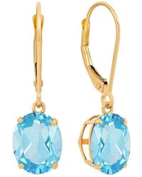 MaxColor - 14k 5.50 Ct. Tw. Blue Topaz Dangle Earrings - Lyst