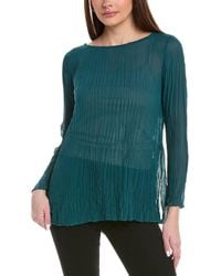 Eileen Fisher - Bateau Neck Silk Blouse - Lyst