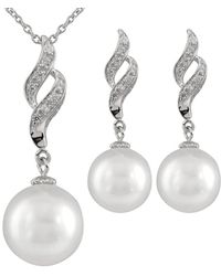Splendid - 12Mm Pearl Cz Set - Lyst