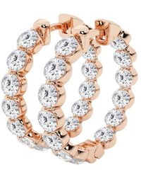 Lab Grown Diamonds - 14k Rose Gold 5.00 Ct. Tw. Lab Grown Diamond Earrings - Lyst