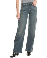 Rag & Bone - Ultra Stretch Lori Mid-Rise Medium Wash Wide Leg Jean - Lyst