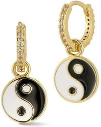 Sphera Milano - 18K Plated Cz Yin & Yang Huggie Earrings - Lyst