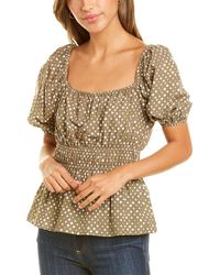 CELINA MOON - Puff Sleeve Blouse - Lyst