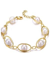 Genevive Jewelry - 14k Over Silver 9.5mm Freshwater Pearl Bracelet - Lyst