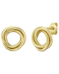 Italian Gold - 14K Trinity Stud Earrings - Lyst