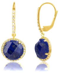 MaxColor - 18K Over 6.50 Ct. Tw. Lapis Lazuli Dangle Earrings - Lyst