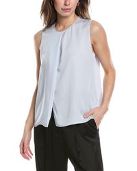 Theory - Flap Straight Silk Blouse - Lyst
