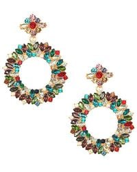 Eye Candy LA - Multicolored Square Stone Drop Hoop Earrings - Lyst