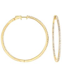 Forever Creations USA Inc. - Forever Creations 14k 1.53 Ct. Tw. Diamond Inside And Out Hoops - Lyst