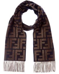 Fendi - Ff Logo Wool & Cashmere-Blend Scarf - Lyst