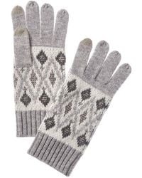 Sofiacashmere - Sofiacashmere Fairisle Lurex Wool & Cashmere-Blend Glove - Lyst