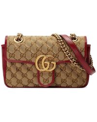 Gucci - Marmont Mini GG Canvas & Leather Shoulder Bag - Lyst