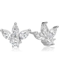 Suzy Levian CZ Jewelry - Suzy Levian Silver Cz Cluster Earrings - Lyst