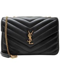 Saint Laurent - Black Matelasse Lambskin Monogram Loulou Large Nm Shoulder Bag (authentic Pre-loved) - Lyst