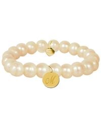Jane Basch - 14K 9-11Mm Pearl Initial Stretch Bracelet -Z) - Lyst