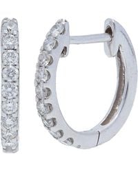 Nephora - 14k White Gold 0.18 Ct. Tw. Diamond Hoops - Lyst