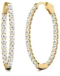 Diana M. Jewels - Diana M. Fine Jewelry 14k 1.00 Ct. Tw. Lab Grown Diamond Hoops - Lyst