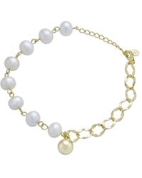 Belpearl - Silver Pearl Bracelet - Lyst