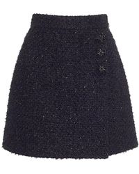 Adam Lippes - Short Wrap Skirt Wool-Blend Skirt - Lyst
