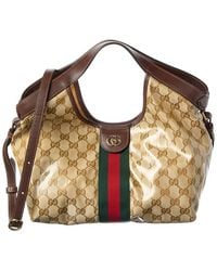 Gucci - Giglio Small Canvas & Leather Tote - Lyst