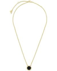 Sterling Forever - 14k Plated Black Onyx Pendant Necklace - Lyst