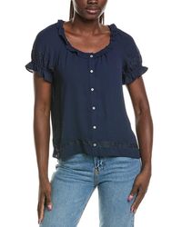 Cece - Wide Ruffle Button Front Shirt - Lyst