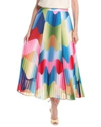 Tahari - Pleated Midi Skirt - Lyst
